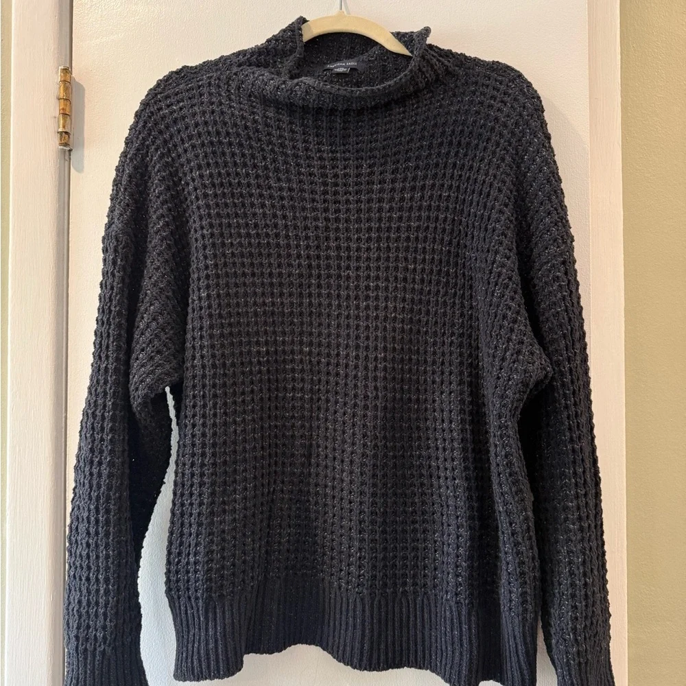 American Eagle Outfitters Black Cowl Neck Sweater - Picture 1 of 3